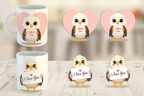 Mug Wrap Valentine Eagle Cartoon Sublimation artnoy 