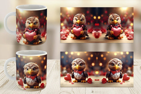 Mug Wrap Valentine Eagle Sublimation artnoy 