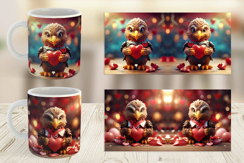 Mug Wrap Valentine Eagle Sublimation artnoy 