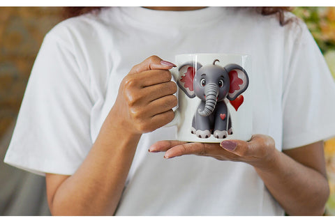 Mug Wrap Valentine Elephant Sublimation artnoy 