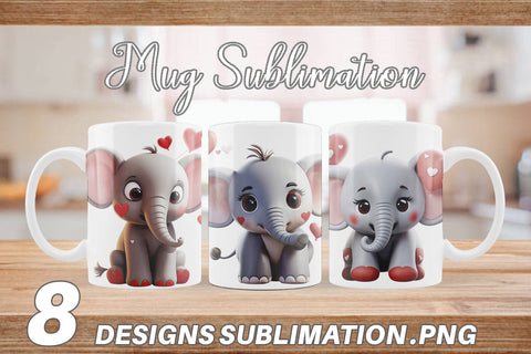 Mug Wrap Valentine Elephant Sublimation artnoy 