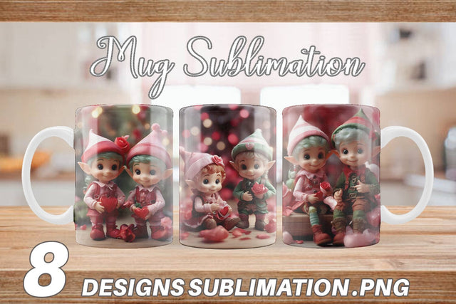 Mug Wrap Valentine Elves Sublimation artnoy 