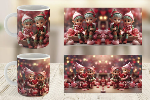 Mug Wrap Valentine Elves Sublimation artnoy 