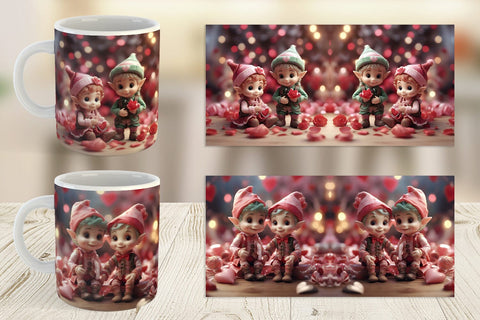 Mug Wrap Valentine Elves Sublimation artnoy 