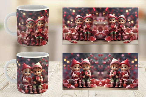 Mug Wrap Valentine Elves Sublimation artnoy 