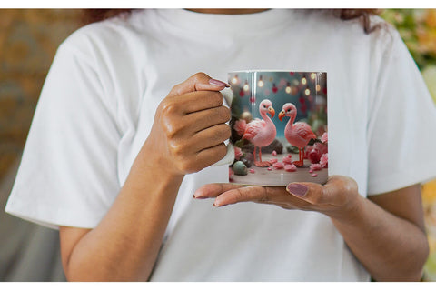 Mug Wrap Valentine Flamingo Bird Sublimation artnoy 