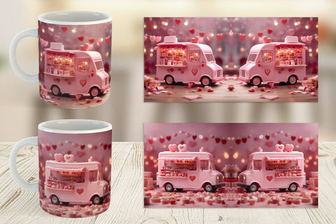 Mug Wrap Valentine Food Truck Sublimation artnoy 