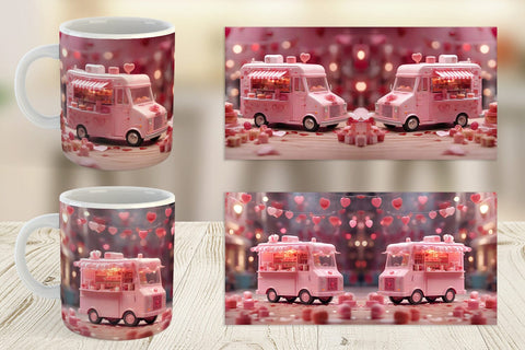 Mug Wrap Valentine Food Truck Sublimation artnoy 