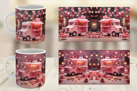 Mug Wrap Valentine Food Truck Sublimation artnoy 