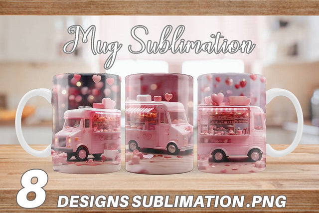 Mug Wrap Valentine Food Truck Sublimation artnoy 