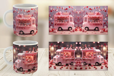 Mug Wrap Valentine Food Truck Sublimation artnoy 