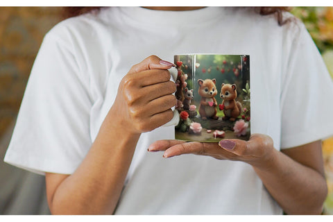 Mug Wrap Valentine Forest Animal Sublimation artnoy 