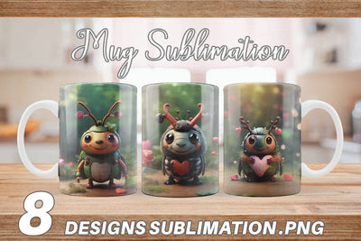 Mug Wrap Valentine Forest Beetle Sublimation artnoy 