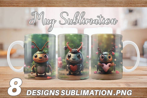 Mug Wrap Valentine Forest Beetle Sublimation artnoy 