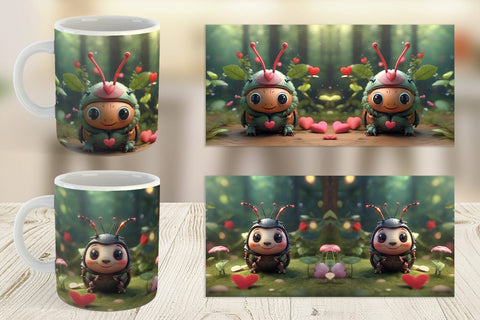 Mug Wrap Valentine Forest Beetle Sublimation artnoy 