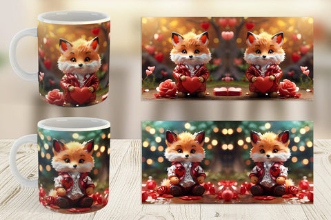 Mug Wrap Valentine Fox Sublimation artnoy 