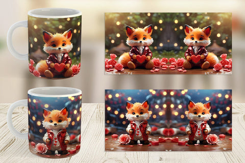 Mug Wrap Valentine Fox Sublimation artnoy 