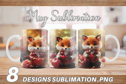 Mug Wrap Valentine Fox Sublimation artnoy 