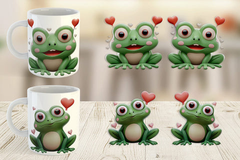 Mug Wrap Valentine Frog Sublimation artnoy 