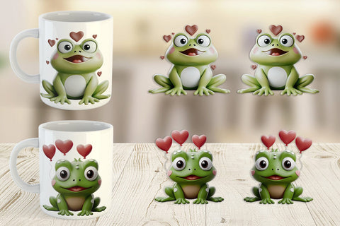 Mug Wrap Valentine Frog Sublimation artnoy 