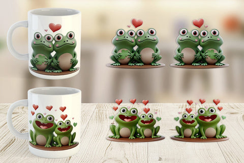 Mug Wrap Valentine Frog Sublimation artnoy 