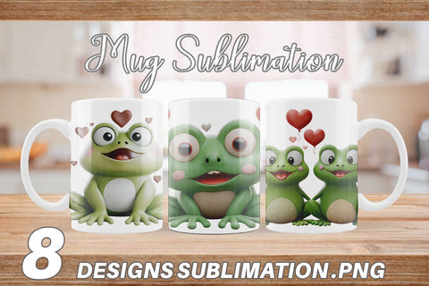 Mug Wrap Valentine Frog Sublimation artnoy 