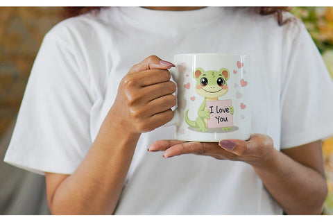 Mug Wrap Valentine Gecko Cartoon Sublimation artnoy 