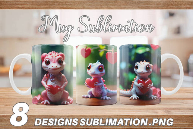 Mug Wrap Valentine Gecko Sublimation artnoy 
