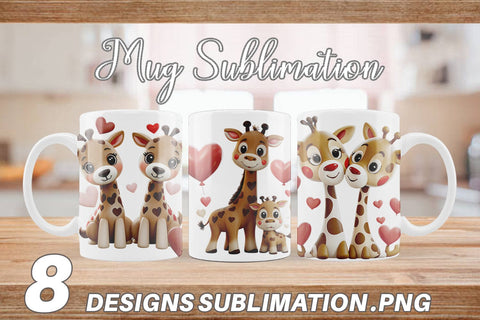 Mug Wrap Valentine Giraffe Sublimation artnoy 