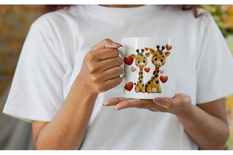 Mug Wrap Valentine Giraffe Sublimation artnoy 