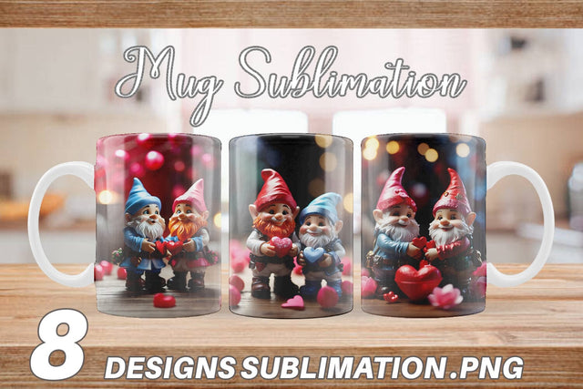 Mug Wrap Valentine Gnomes Sublimation artnoy 