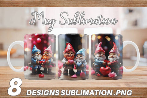 Mug Wrap Valentine Gnomes Sublimation artnoy 