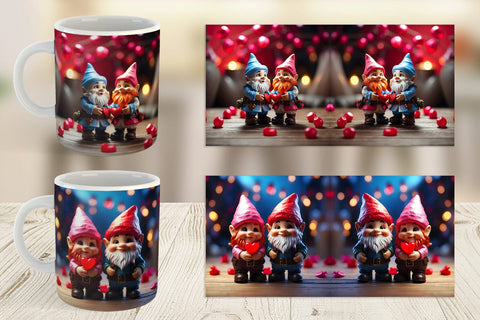 Mug Wrap Valentine Gnomes Sublimation artnoy 