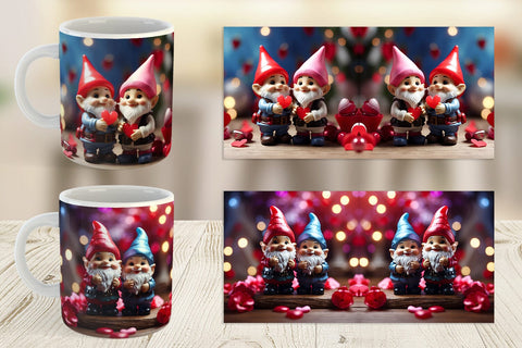 Mug Wrap Valentine Gnomes Sublimation artnoy 