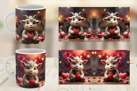 Mug Wrap Valentine Goat Gruff Sublimation artnoy 