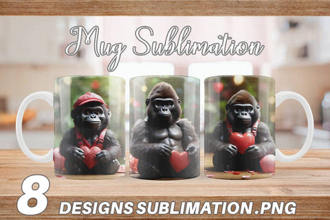 Mug Wrap Valentine Gorilla Sublimation artnoy 