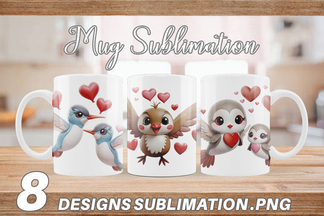 Mug Wrap Valentine Hummingbird Sublimation artnoy 
