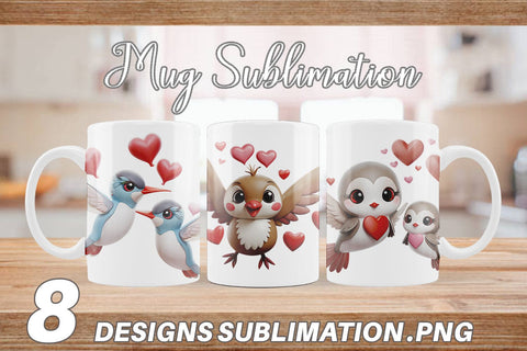 Mug Wrap Valentine Hummingbird Sublimation artnoy 