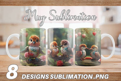 Mug Wrap Valentine Hummingbird Sublimation artnoy 
