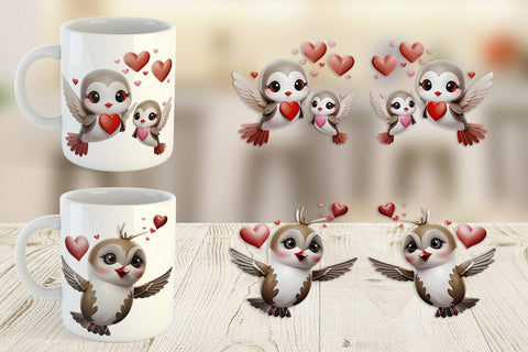 Mug Wrap Valentine Hummingbird Sublimation artnoy 