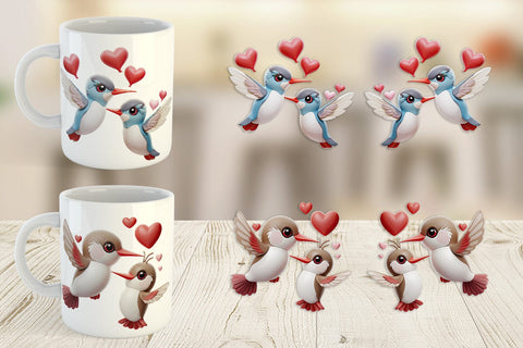 Mug Wrap Valentine Hummingbird Sublimation artnoy 