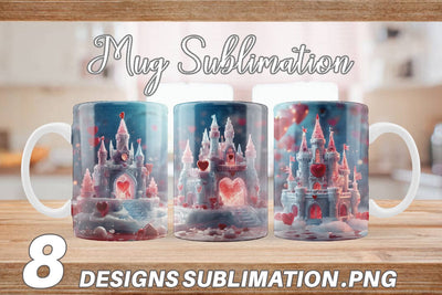 Mug Wrap Valentine Ice Castle Sublimation artnoy 