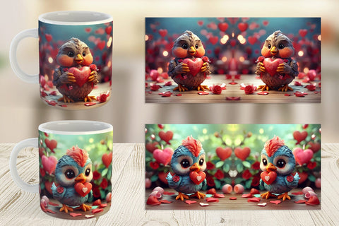 Mug Wrap Valentine Kalavinka Bird Sublimation artnoy 