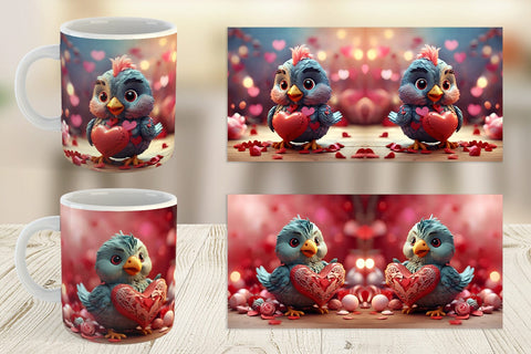 Mug Wrap Valentine Kalavinka Bird Sublimation artnoy 