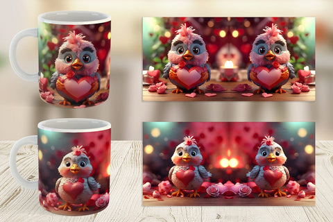 Mug Wrap Valentine Kalavinka Bird Sublimation artnoy 