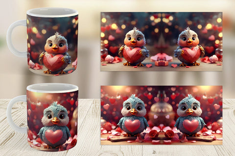 Mug Wrap Valentine Kalavinka Bird Sublimation artnoy 