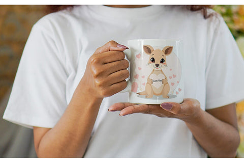 Mug Wrap Valentine Kangaroo Cartoon Sublimation artnoy 