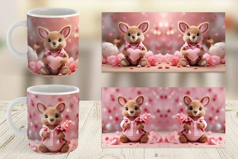 Mug Wrap Valentine Kangaroo Sublimation artnoy 