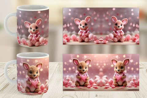 Mug Wrap Valentine Kangaroo Sublimation artnoy 