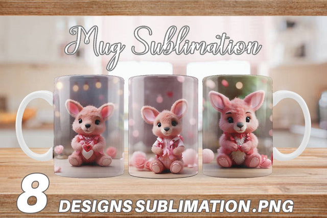 Mug Wrap Valentine Kangaroo Sublimation artnoy 
